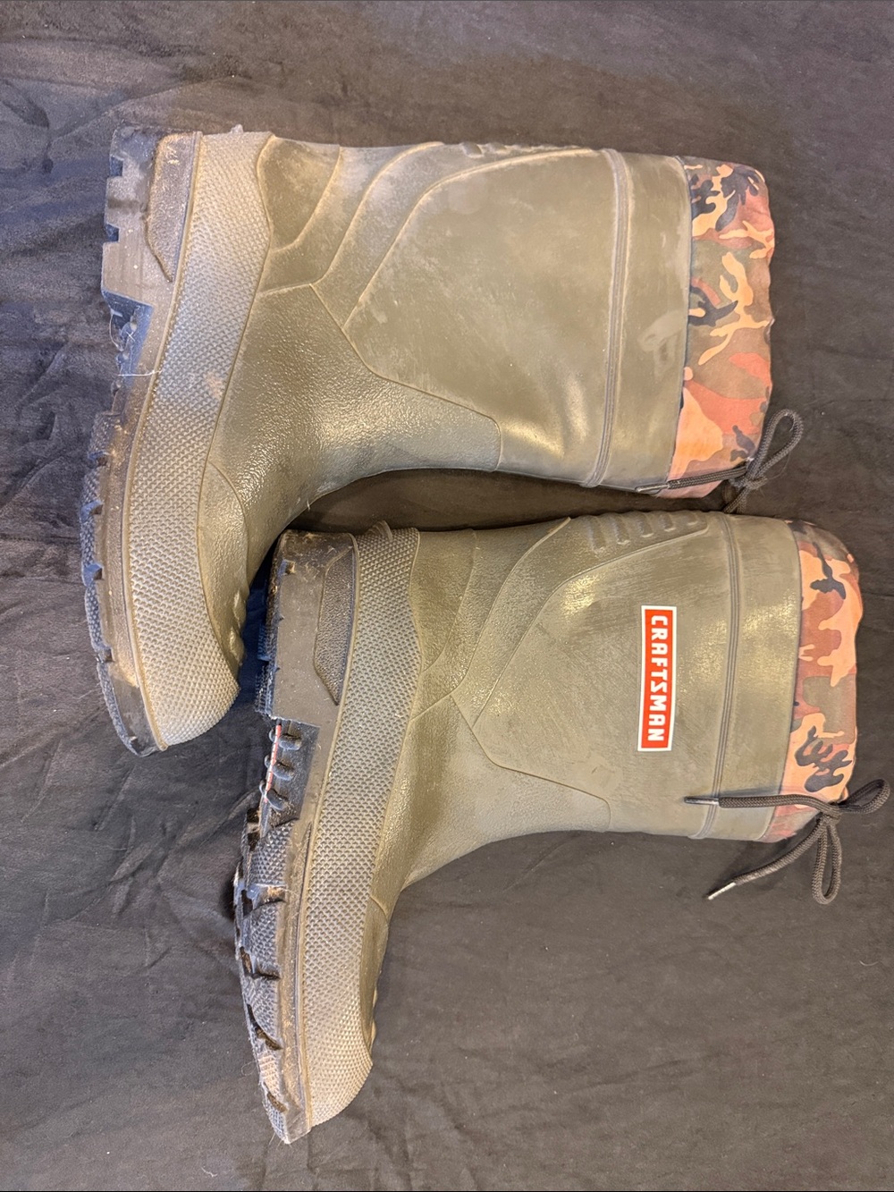Craftsman Men's Olive Green Waterproof Work Boots with Camo Collar